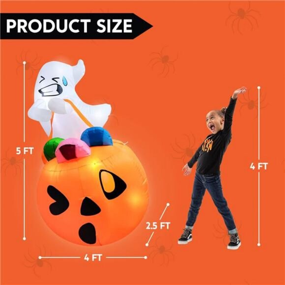 5 FT Tall Halloween Inflatables Outdoor Decorations, Inflatable Cute - Picture 2 of 7